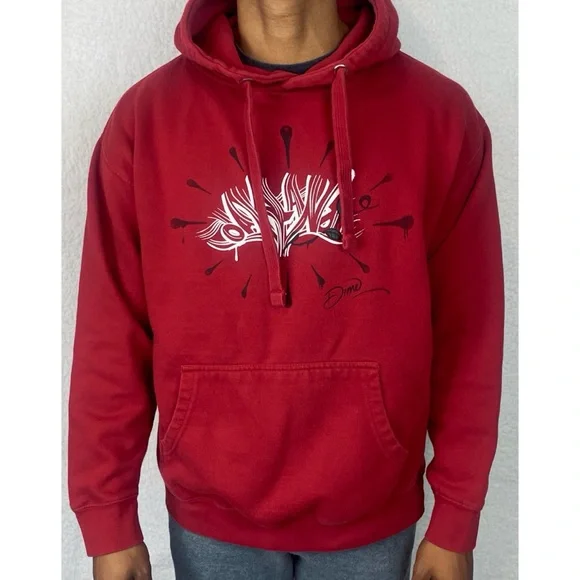 COTTON HERITAGE • Red/White Dime Graffiti Style Oakland Tree Graphic Hoodie, L - Picture 9 of 13
